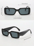 Shein - Vintage Square Small Frame Sunglasses, Plastic Fashion Classic