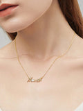 Shein - 1pc Stylish And Gentle S925 Sterling Silver Letter Inlaid With A Mother Of Faux Pearl