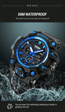 Shein - Skmei Men'S Dual Display Outdoor Sports Electronic Watch With Multi-Function And Waterproof For Students