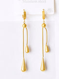 Shein - 3Pcs/Set Fashionable Water Drop Tassel Earrings Pendant, Adjustable Sweater Chain Necklace With Snake Bone Link Design