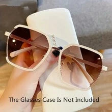 Shein - 1pc New Style High-Grade Metal Half Frame Sunglasses