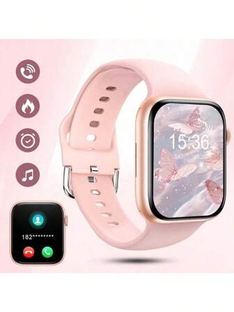 Shein -  A Multi-Function Electronic Wristwatch With A 1.44 Inch Touch Screen And Pink Silicone Stra