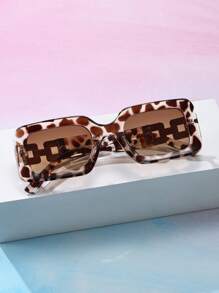 Shein - Retro Square Plastic Sunglasses