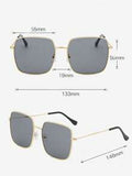 Shein - 1pc Square Framed Women's Metal Fashion Glasses