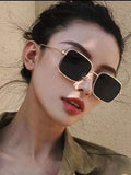 Shein - 1pc Square Framed Women's Metal Fashion Glasses