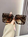 Shein - Retro Square Oversized Thick Frame Plastic Sunglasses Unisex Fashion Classic Sunshade