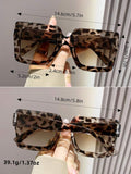 Shein - Retro Square Oversized Thick Frame Plastic Sunglasses Unisex Fashion Classic Sunshade