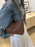 Shein - New Fashion Woven Tote Bag Retro Shoulder Bag