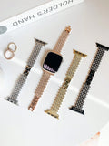 Shein - 1Pc Small  Diamond-Shaped Metal Watch Strap Compatible With 38/40/41/42/44/45/49Mm Apple Watch Ultra Series 9/8/7/6/5/4/3/2/1/Se