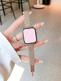 Shein - 1Pc Small  Diamond-Shaped Metal Watch Strap Compatible With 38/40/41/42/44/45/49Mm Apple Watch Ultra Series 9/8/7/6/5/4/3/2/1/Se