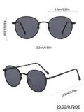 Shein - 2pcs Women's Retro Metal Geometric Round Hip Hop Party Decor Fashion Sunglasses Set