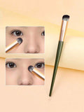 Shein - 1Pc Concealer Brush Foundation Brush Eye Mini Bevel Flat Top Nose Contour Brush Wooden Handle Concealer
