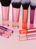 Shein - 10Pcs Mini Makeup Brushes Set With Bag, Including Powder Brush And Eyeshadow Brushes, Convenient For Travel