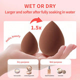 Shein - 2Pcs Wet & Dry Dual-Use Makeup Sponge Set, Including Drop-Shaped And Cut Drop-Shaped Sponge, Suitable For All Skin Types For Daily & Travel Use