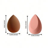 Shein - 2Pcs Wet & Dry Dual-Use Makeup Sponge Set, Including Drop-Shaped And Cut Drop-Shaped Sponge, Suitable For All Skin Types For Daily & Travel Use
