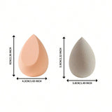 Shein - 2Pcs Wet And Dry Dual-Use Makeup Sponge Set, Including A Droplet Shaped And A Cut Droplet Shaped Sponge, Perfect For Setting And Soft