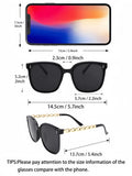 Shein - 1pc Vintage Chain Decor Fashionable Women's Sunglasses