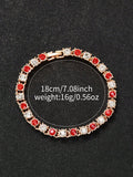 Shein - Women'S Fashionable Quartz Wristwatch With Rhinestone-Encrusted Roman Numerals, Heart-Shaped Dial, And Diamond Bracelet Set (2Pcs/Set)