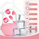 Shein - Rose Shape Silicone Face Roller, Ice Face Massager Cube, Eyes And Neck Roller, Reusable Facial Skin Care Tool, Ice Cube Roller To Tighten Skin & Eye Area
