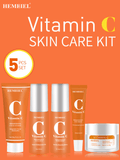 Shein - 5pcs Vitamin C Skincare Kit, Day & Night Moisturizing Skincare Set,Face Cleanser & Eye Cream& Facial Spray & Lotion,Gifts Birthday For Girlfriend Convenience Sets & Kits,Wedding Gift Box,Travel Essentials,Mothers Day Gifts