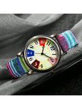 Shein - 1Pc/2Pcs/5Pcs Vintage Bohemian Women Quartz Watch Hippie Wristwatch Mother'S Day Gift