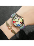 Shein - 1Pc/2Pcs/5Pcs Vintage Bohemian Women Quartz Watch Hippie Wristwatch Mother'S Day Gift