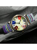 Shein - 1Pc/2Pcs/5Pcs Vintage Bohemian Women Quartz Watch Hippie Wristwatch Mother'S Day Gift