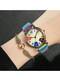 Shein - 1Pc/2Pcs/5Pcs Vintage Bohemian Women Quartz Watch Hippie Wristwatch Mother'S Day Gift