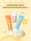 Shein - LAIKOU Easygoing Travel Set 4-Pcs Ceramide Barrier Repair Skincare Kit Mother's Day Gift Box Cleanser 15g Serum 6ml Cream 8g Sunscreen 15g