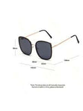 Shein - 1pc Ladies' Square Shaped Uv Protection Fashion Metal Frame Sunglasses