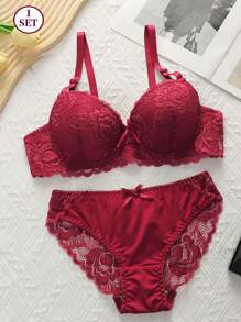 Shein - 1Set European And American-Style Women'S Lingerie Set