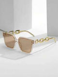 Shein - 1pcOversized Square Frame Tinted Lens Fashion Glasses