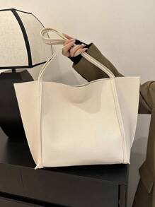 Shein - Large Capacity Shoulder Tote Bag, Suitable For Daily Use