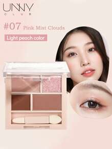 Shein - club UNNY CLUB 4 Color Matte Silky Powder Eyeshadow Palette - 07 Pink Mist Clouds