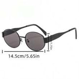 Shein - 1pc New Retro Round Frame Fashion Sunglasses