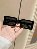 Shein - 1PC Vintage Square Frame Fashion Glasses For Beach & Club Parties