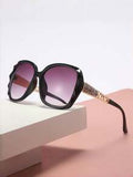 Shein - Elegant 1pc Women's Uv-Proof Pc Oversize Sunglasses With Rhinestone Decoration Sunglasses