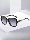 Shein - Elegant 1pc Women's Uv-Proof Pc Oversize Sunglasses With Rhinestone Decoration Sunglasses