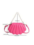 Shein - 1pc Stitched Pearl Chain PU Portable Fashion Flip Handbag