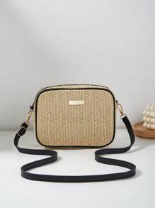 Shein - Women's Fashionable Colorful Woven One Shoulder Crossbody Bag