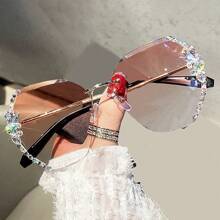 Shein - 1pc Fashion Rhinestone Sunglasses