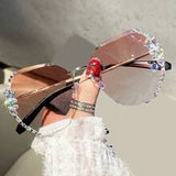 Shein - 1pc Fashion Rhinestone Sunglasses