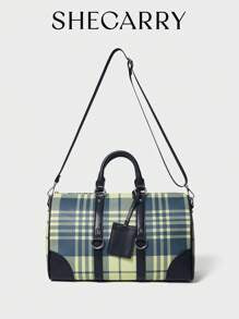 Shein - SHECARRY Women Tote Bags Plaid PU