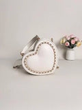 Shein - Mini Novelty Bag Heart Shaped With Zipper PU