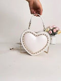 Shein - Mini Novelty Bag Heart Shaped With Zipper PU