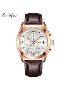 Shein - 1pc Men's Calendar Business High-End Exquisite Party Wristwatch