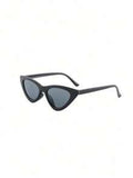 Shein - Cat's Eye Sunglasses Women's Retro Eye Protection Frame Sunglasses Suitable For Outdoor Use