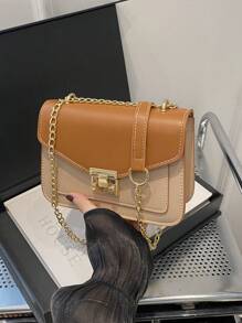 Shein - Fashion Mini Flap Pu Leather Chain Shoulder Bag