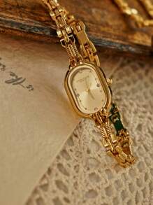 Shein - 1pc New Gold Women Watches Vintage Luxury European Style Exquisite Elegant Casual Chic Quartz Watch