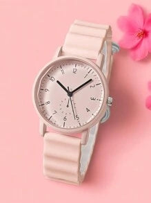 Shein - Fashion Jelly Color Matching Round Shell Girls Watch